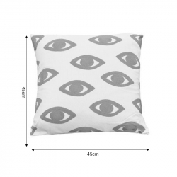 Μαξιλάρι Eyes Inart φυσικό-λευκό ύφασμα 45x45x2.5εκ
