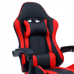 Καρέκλα γραφείου gaming William pakoworld PU μαύρο-κόκκινο (60x59x108εκ)
