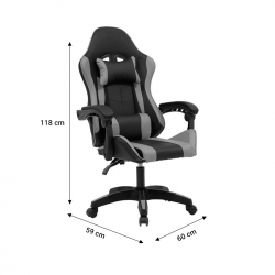 Καρέκλα γραφείου gaming William pakoworld PU μαύρο-κόκκινο (60x59x108εκ)