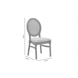Καρέκλα Canco pakoworld φυσικό rubberwood-φυσικό rattan 50x55x98εκ