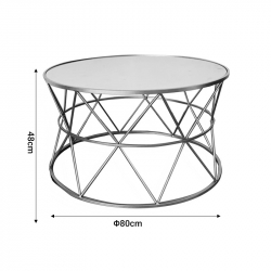 Tραπέζια σαλονιού Pelosif Inart χρυσό σετ 2τεμ μέταλλο (80x80x48εκ)