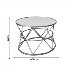 Tραπέζια σαλονιού Pelosif Inart χρυσό σετ 2τεμ μέταλλο (80x80x48εκ)