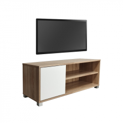 Έπιπλο τηλεόρασης Ellon pakoworld μελαμίνης sonoma-λευκό 120x40x41εκ. (120x40x41εκ)
