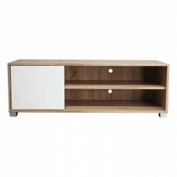 Έπιπλο τηλεόρασης Ellon pakoworld μελαμίνης sonoma-λευκό 120x40x41εκ. (120x40x41εκ)