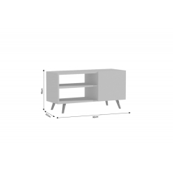 Έπιπλο τηλεόρασης Ellon pakoworld μελαμίνης sonoma-λευκό 120x40x41εκ. (120x40x41εκ)