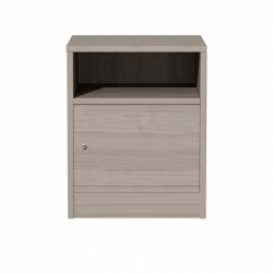 Κομοδίνο Foly pakoworld με ένα ντουλάπι γκρι oak 40x40x50εκ