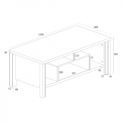 Τραπέζι σαλονιού Tracy pakoworld λευκό-γκρι 120x60x48.5εκ