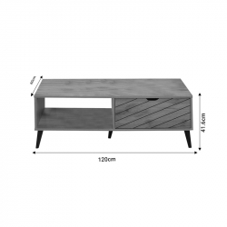 Τραπέζι σαλονιού Thelma pakoworld sonoma μελαμίνης 120x60x41.6εκ