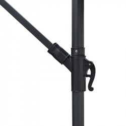 Ομπρέλα με βάση Jiopel pakoworld μονοκόμματος ιστός αλουμίνιο-ύφασμα μπεζ-γκρι Φ3m (300x300x250εκ)