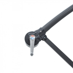 Ομπρέλα με βάση Jiopel pakoworld μονοκόμματος ιστός αλουμίνιο-ύφασμα μπεζ-γκρι Φ3m (300x300x250εκ)