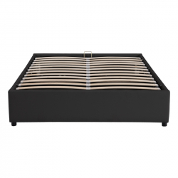 Κρεβάτι διπλό Circe pakoworld PU μαύρο με αποθηκευτικό χώρο 150x200εκ