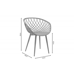 Πολυθρόνα Ezra pakoworld γκρι pp-πόδι φυσικό μέταλλο 62x42x82εκ