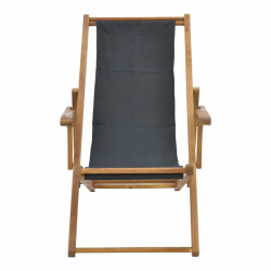 Σεζλόνγκ Xurian pakoworld ξύλο ακακίας φυσικό-πανί pvc μαύρο (67x108x104εκ)