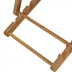 Σεζλόνγκ Xurian pakoworld ξύλο ακακίας φυσικό-πανί pvc μαύρο (67x108x104εκ)