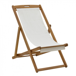 Σεζλόνγκ Franclow pakoworld ξύλο ακακίας φυσικό-πανί pvc λευκό (66x108x105εκ)