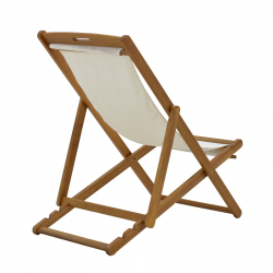 Σεζλόνγκ Franclow pakoworld ξύλο ακακίας φυσικό-πανί pvc λευκό (66x108x105εκ)