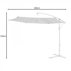 Ομπρέλα Jiopel pakoworld μονοκόμματος ιστός λευκό αλουμίνιο-μπεζ ύφασμα Φ3m (300x300x250εκ)