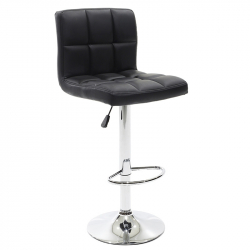 Σκαμπό μπαρ Remina pakoworld πτυσσόμενο μαύρο pu-μέταλλο χρωμίου 45x53x112εκ