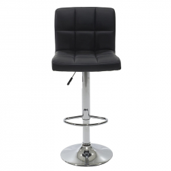 Σκαμπό μπαρ Remina pakoworld πτυσσόμενο μαύρο pu-μέταλλο χρωμίου 45x53x112εκ