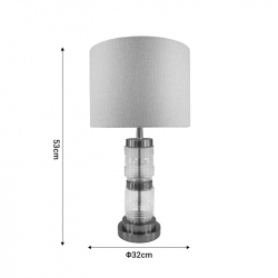 Επιτραπέζιο φωτιστικό Wenxie Inart Ε27 χρυσό μέταλλο-γυαλί-μπεζ ύφασμα Φ32x53εκ