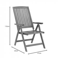 Τραπεζαρία Zerco-Sopho pakoworld σετ 7τεμ φυσικό μασίφ ξύλο ακακίας 200/150x100x75εκ