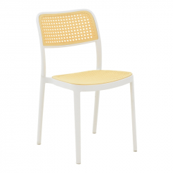 Καρέκλα Westley pakoworld pp φυσικό-λευκό  55x47x81εκ