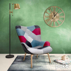 Πολυθρόνα Kido pakoworld υφασμάτινη χρώμα patchwork (72x75x99εκ)