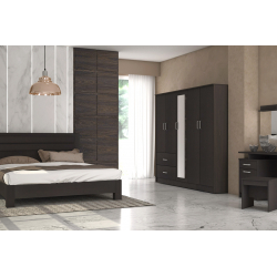 Ντουλάπα ρούχων πεντάφυλλη OLYMPUS pakoworld χρώμα wenge 198x57x183εκ
