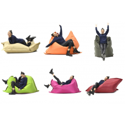 Πουφ μαξιλάρι Pigro pakoworld 100% αδιάβροχο γκρι (175x135x25εκ)