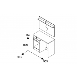 Τουαλέτα κρεβατοκάμαρας OLYMPUS pakoworld με καθρέπτη και σκαμπό χρώμα wenge (90,5x39,5x75εκ)
