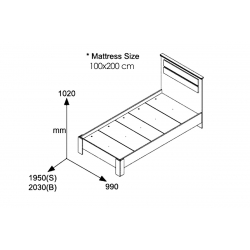 Κρεβάτι μονό OLYMPUS pakoworld σε χρώμα wenge 100x200εκ