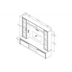 Σύνθετο σαλονιού Chico TV pakoworld χρώμα embony oak 180.5x40x158εκ