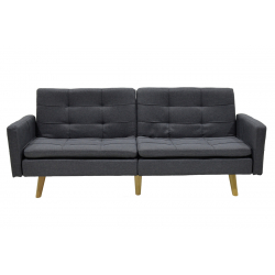 Καναπές-κρεβάτι Flexible pakoworld σε ανθρακί ύφασμα 198x87x76εκ