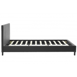 Κρεβάτι Nevil pakoworld διπλό 150x200 PU χρώμα μαύρο ματ (156x212x87εκ)