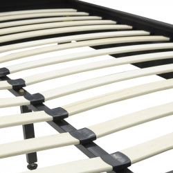 Κρεβάτι Nevil pakoworld διπλό 150x200 PU χρώμα μαύρο ματ (156x212x87εκ)