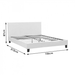 Κρεβάτι Nevil pakoworld διπλό 150x200 PU χρώμα μαύρο ματ (156x212x87εκ)