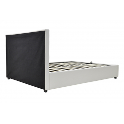 Κρεβάτι Roi pakoworld διπλό 160x200 PU λευκό ματ + αποθηκευτικό χώρο (172x218x109εκ)