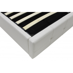 Κρεβάτι Roi pakoworld διπλό 160x200 PU λευκό ματ + αποθηκευτικό χώρο (172x218x109εκ)