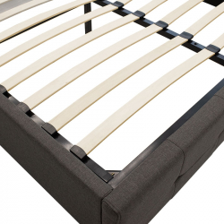 Κρεβάτι Roi pakoworld διπλό 160x200 ύφασμα ανθρακί + αποθηκευτικό χώρο (172x218x109εκ)