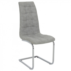Καρέκλα Darrell pakoworld PU antique γκρι-βάση χρωμίου (42x49x106εκ)