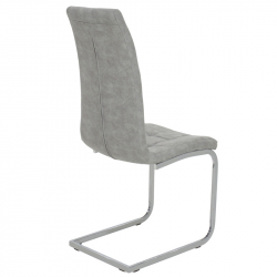 Καρέκλα Darrell pakoworld PU antique γκρι-βάση χρωμίου (42x49x106εκ)