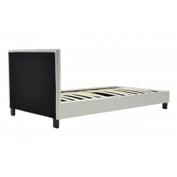 Κρεβάτι Nevil pakoworld μονό 100x200 PU χρώμα λευκό ματ (106x212x87εκ)