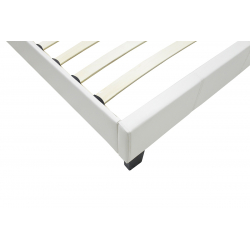 Κρεβάτι Nevil pakoworld μονό 100x200 PU χρώμα λευκό ματ (106x212x87εκ)