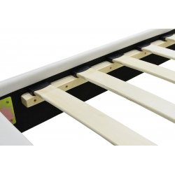 Κρεβάτι Nevil pakoworld μονό 100x200 PU χρώμα λευκό ματ (106x212x87εκ)