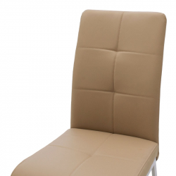 Καρέκλα Ariadne pakoworld PU μόκα-πόδι χρωμίου (43x63x96εκ)