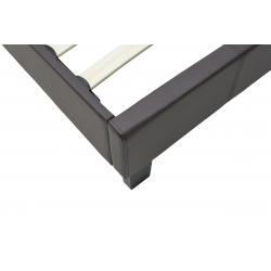 Κρεβάτι Nevil pakoworld μονό 100x200 PU σκούρο καφέ ματ (106x212x87εκ)