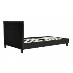 Κρεβάτι Nevil pakoworld μονό 100x200 PU χρώμα μαύρο ματ (106x212x87εκ)