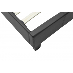 Κρεβάτι Nevil pakoworld μονό 100x200 PU χρώμα μαύρο ματ (106x212x87εκ)