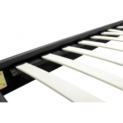 Κρεβάτι Nevil pakoworld μονό 100x200 PU χρώμα μαύρο ματ (106x212x87εκ)