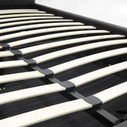 Κρεβάτι Roi pakoworld διπλό 160x200 PU μαύρο ματ + αποθηκευτικό χώρο (172x218x109εκ)